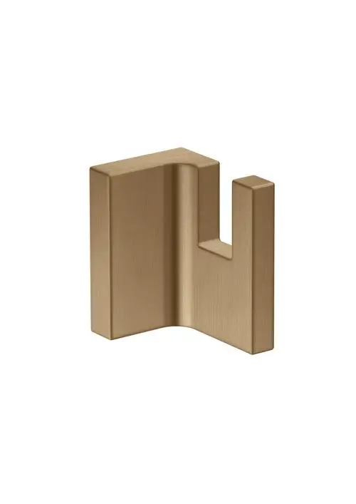 Handtuchhaken in gebürstetem Bronze-Finish von AXOR, rechteckige Form mit einer vertikalen Halterung. Ideal für Badezimmer oder Waschräume.